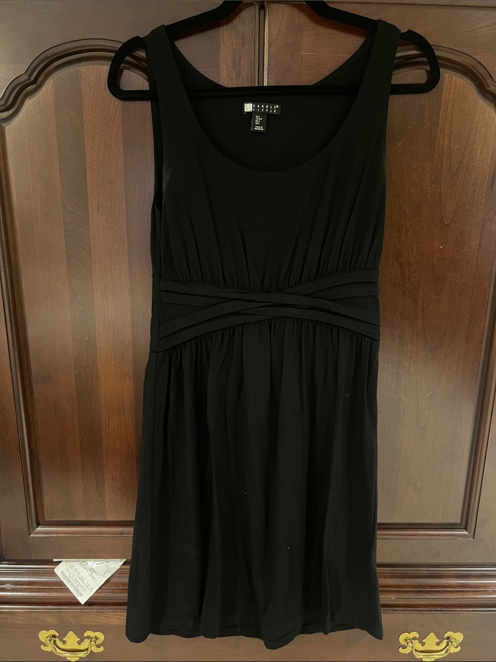 Carole Little Black Sleeveless Empire Waist Dress stretchy flowy